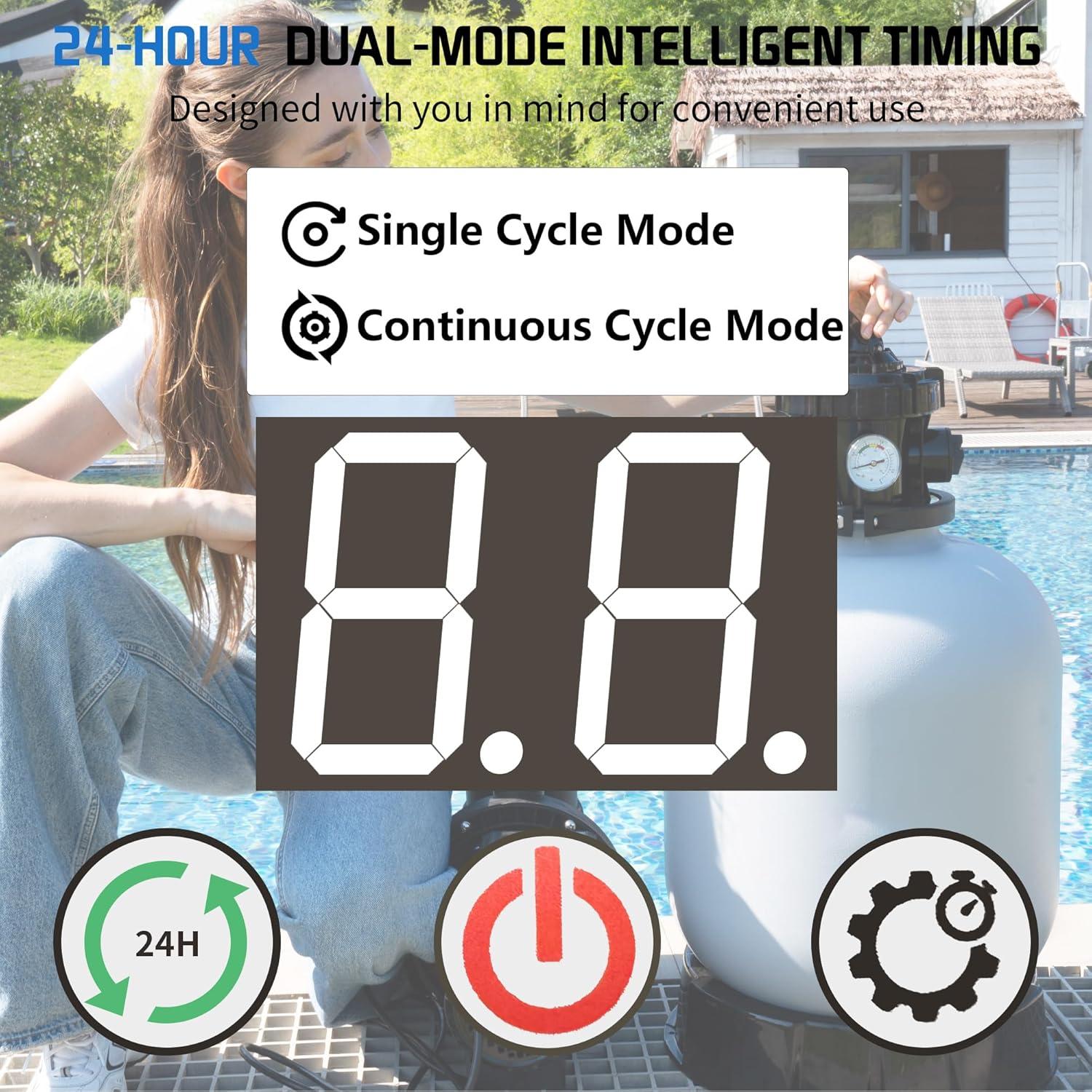 imageFOTING 16quot Sand Filter Pump for Above Ground Pool with Timer 1HP Max 4500GPH for Pools Up to 18000GAL 1HP 6Way Valve Enhanced Circulation for CrystalClear Pool5000GPH18in