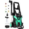 image2025New Electric Pressure Power Washer 4500 PSI 32 GPM Total with 4 Quick Connect Nozzles Inlet Hose ampamp Filter Foam Cannon for CarsFencesDrivewaysPatiosHome Cleaningnavy blue