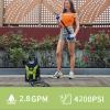 image2025New Electric Pressure Power Washer 4500 PSI 32 GPM Total with 4 Quick Connect Nozzles Inlet Hose ampamp Filter Foam Cannon for CarsFencesDrivewaysPatiosHome Cleaninggreen