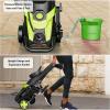 image2025New Electric Pressure Power Washer 4500 PSI 32 GPM Total with 4 Quick Connect Nozzles Inlet Hose ampamp Filter Foam Cannon for CarsFencesDrivewaysPatiosHome Cleaninggreen