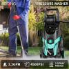image2025New Electric Pressure Power Washer 4500 PSI 32 GPM Total with 4 Quick Connect Nozzles Inlet Hose ampamp Filter Foam Cannon for CarsFencesDrivewaysPatiosHome Cleaningnavy blue