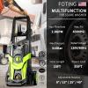 image2025New Electric Pressure Power Washer 4500 PSI 32 GPM Total with 4 Quick Connect Nozzles Inlet Hose ampamp Filter Foam Cannon for CarsFencesDrivewaysPatiosHome Cleaninggreen