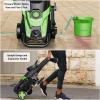 image2025New Electric Pressure Power Washer 4500 PSI 32 GPM Total with 4 Quick Connect Nozzles Inlet Hose ampamp Filter Foam Cannon for CarsFencesDrivewaysPatiosHome Cleaninggreen