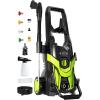 image2025New Electric Pressure Power Washer 4500 PSI 32 GPM Total with 4 Quick Connect Nozzles Inlet Hose ampamp Filter Foam Cannon for CarsFencesDrivewaysPatiosHome Cleaninggreen