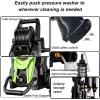 image2025New Electric Pressure Power Washer 4500 PSI 32 GPM Total with 4 Quick Connect Nozzles Inlet Hose ampamp Filter Foam Cannon for CarsFencesDrivewaysPatiosHome Cleaninggreen