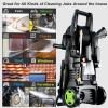 image2025New Electric Pressure Power Washer 4500 PSI 32 GPM Total with 4 Quick Connect Nozzles Inlet Hose ampamp Filter Foam Cannon for CarsFencesDrivewaysPatiosHome Cleaninggreen