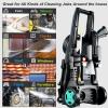 image2025New Electric Pressure Power Washer 4500 PSI 32 GPM Total with 4 Quick Connect Nozzles Inlet Hose ampamp Filter Foam Cannon for CarsFencesDrivewaysPatiosHome Cleaningnavy blue