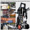 image2025New Electric Pressure Power Washer 4500 PSI 32 GPM Total with 4 Quick Connect Nozzles Inlet Hose ampamp Filter Foam Cannon for CarsFencesDrivewaysPatiosHome Cleaningred