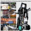 image2025New Electric Pressure Power Washer 4500 PSI 32 GPM Total with 4 Quick Connect Nozzles Inlet Hose ampamp Filter Foam Cannon for CarsFencesDrivewaysPatiosHome Cleaningnavy blue