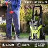 image2025New Electric Pressure Power Washer 4500 PSI 32 GPM Total with 4 Quick Connect Nozzles Inlet Hose ampamp Filter Foam Cannon for CarsFencesDrivewaysPatiosHome Cleaninggreen