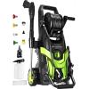 image2025New Electric Pressure Power Washer 4500 PSI 32 GPM Total with 4 Quick Connect Nozzles Inlet Hose ampamp Filter Foam Cannon for CarsFencesDrivewaysPatiosHome Cleaninggreen
