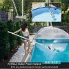 image2025Upgraded Cordless Pool Vacuum for Above Ground Handheld Pool Spa Vacuum Cleaner for Inground Pools Hot Tub Rechargeable 60quot Extendable Pole up to 195 GPM for Leaves Debris Shallow StepsGREEN