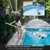 image2025Upgraded Cordless Pool Vacuum for Above Ground Handheld Pool Spa Vacuum Cleaner for Inground Pools Hot Tub Rechargeable 60quot Extendable Pole up to 195 GPM for Leaves Debris Shallow StepsBLACK