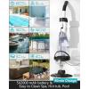 image2025Upgraded Cordless Pool Vacuum for Above Ground Handheld Pool Spa Vacuum Cleaner for Inground Pools Hot Tub Rechargeable 60quot Extendable Pole up to 195 GPM for Leaves Debris Shallow StepsBLACK