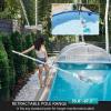 image2025Upgraded Cordless Pool Vacuum for Above Ground Handheld Pool Spa Vacuum Cleaner for Inground Pools Hot Tub Rechargeable 60quot Extendable Pole up to 195 GPM for Leaves Debris Shallow StepsGREEN