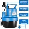 imageFOTING 14HP Portable Sump Pump with 25ft Power CordThermoplastic Submersible Pump Lowest Sucking Level 15inchWater Pump 1215GPH for Basement Pool DrainageHot TubGarden Pond