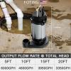 imageFOTING 15HP 9000GPH Submersible SewageEffluent Pump Heavy Duty Cast Iron Septic Pump AutomaticManual Sump Pumps for Basement Septic Tank Sewage Well Sewage System 2 NPT Discharge1HP 6000GPH