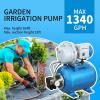 imageFOTING 15HP Shallow Well Pump with Pressure Tank 1340GPH Irrigation Jet Pump 115V Automatic Water Pumps Booster System 164FT for Garden Lawn Farm Home