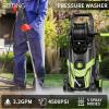 imageFOTING 2025Upgraded Electric Pressure Washer 4500 PSI 32 GPM Power Washer with 4 Quick Connect Nozzles Inlet Hose ampamp FilterampampFoam Cannon for CarsFencesDrivewaysHome CleaningBlueGreen