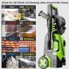 imageFOTING 2025Upgraded Electric Pressure Washer with Adjustable Touch Screen 5000PSI 33GPM8 Level 4 Quick Connect NozzlesInlet HoseampampFilterampampFoam Cannon for CarsFencesDrivewaysHome CleaningYELLOW