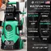 imageFOTING 2025Upgraded Electric Pressure Washer with Adjustable Touch Screen 5000PSI 33GPM8 Level 4 Quick Connect NozzlesInlet HoseampampFilterampampFoam Cannon for CarsFencesDrivewaysHome CleaningGREEN
