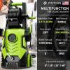 imageFOTING 2025Upgraded Electric Pressure Washer with Adjustable Touch Screen 5000PSI 33GPM8 Level 4 Quick Connect NozzlesInlet HoseampampFilterampampFoam Cannon for CarsFencesDrivewaysHome CleaningYELLOW