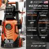imageFOTING 2025Upgraded Electric Pressure Washer with Adjustable Touch Screen 5000PSI 33GPM8 Level 4 Quick Connect NozzlesInlet HoseampampFilterampampFoam Cannon for CarsFencesDrivewaysHome CleaningRED