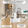 imageFOTING 6 in 1 Dog Grooming Vacuum ampamp Dryer Kit 10000pa Dogs Vacuums for Shedding Grooming 21L Double Dust Cup Separator Design Dog Dryer Clippers Brush Tool Pet Grooming Vacuum for Dogs at Home