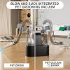 imageFOTING 6 in 1 Dog Grooming Vacuum ampamp Dryer Kit 21L Double Dust Cup Separator Design Dogs Vacuums for Shedding Grooming 10000pa Pet Grooming Vacuum for Dogs at HomeBlack