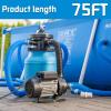 imageFOTING 75FT Pool Backwash Hose 112 IN HeavyDuty Discharge Hoses PVC Pool Drain Hose Lay Flat Hose for Pool Drainage Sump Pumps Yard Water Transfer WeatherProof Water Pump Hose75FT