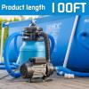 imageFOTING 75FT Pool Backwash Hose 112 IN HeavyDuty Discharge Hoses PVC Pool Drain Hose Lay Flat Hose for Pool Drainage Sump Pumps Yard Water Transfer WeatherProof Water Pump Hose100FT