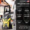 imageFOTING Electric Pressure Washer 4300 PSI 28 GPM Power Washer 58FT Total Long with 4 Quick Connect Nozzles Inlet Hose ampamp Filterampamp Foam Cannon for CarsFencesDrivewaysHome CleaningYELLOW