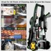 imageFOTING Electric Pressure Washer 4300 PSI 28 GPM Power Washer 58FT Total Long with 4 Quick Connect Nozzles Inlet Hose ampamp Filterampamp Foam Cannon for CarsFencesDrivewaysHome CleaningYELLOW