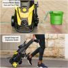 imageFOTING Electric Pressure Washer 4300 PSI 28 GPM Power Washer 58FT Total Long with 4 Quick Connect Nozzles Inlet Hose ampamp Filterampamp Foam Cannon for CarsFencesDrivewaysHome CleaningYELLOW