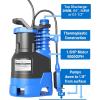 imageFOTING Stainless Steel Sump Pump 1HP Automatic ampamp Manual Mode with Float Switch3500GPH Submersible Water Pump Utility Pump for Swimming Pool Garden Pond Basement with 25ft CordAutomatic 15HP