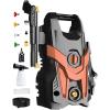 image2025New Electric Pressure Power Washer 4500 PSI 32 GPM Total with 4 Quick Connect Nozzles Inlet Hose ampamp Filter Foam Cannon for CarsFencesDrivewaysPatiosHome Cleaningred
