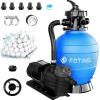 imageFOTING 12quot Sand Filter Pump for Above Ground Pool with Timer 12 HP 3000GPH Swimming Pumps System ampamp Filters for Pools Up to 8000GAL 6Way Valve Enhanced Circulation for CrystalClear Pool3800GPH13in