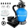 imageFOTING 12quot Sand Filter Pump for Above Ground Pool with Timer 12 HP 3000GPH Swimming Pumps System ampamp Filters for Pools Up to 8000GAL 6Way Valve Enhanced Circulation for CrystalClear Pool3000GPH12in