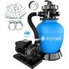 imageFOTING 16quot Sand Filter Pump for Above Ground Pool with Timer 1HP Max 4500GPH for Pools Up to 18000GAL 1HP 6Way Valve Enhanced Circulation for CrystalClear Pool3000GPH12in