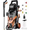 imageFOTING 2025Upgraded Electric Pressure Washer 4500 PSI 32 GPM Power Washer with 4 Quick Connect Nozzles Inlet Hose ampamp FilterampampFoam Cannon for CarsFencesDrivewaysHome CleaningBlueRed