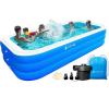 imageFOTING Inflatable Pool for Adults and Kids with Electric Pump ampamp Carrying Bag 120quot X 72quot X 23quot FullSized Blow Up Pool Oversized Thickened Family Large Swimming Pool for Backyard Garden Outdoor Summer