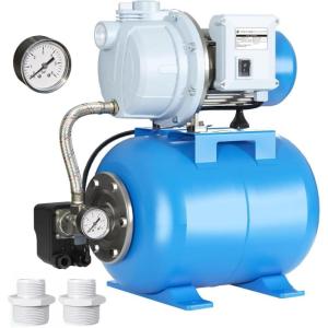 imageFOTING 15HP Shallow Well Pump with Pressure Tank 1340GPH Irrigation Jet Pump 115V Automatic Water Pumps Booster System 164FT for Garden Lawn Farm Home