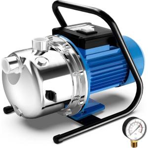 imageFOTING 16HP Shallow Well Pump 1600GPH 115V Portable Garden Pump Jet Pumps 147FT Stainless Steel Water Transfer Household Draining Irrigation Pumps for Garden Lawn Farm16HP Well Pump