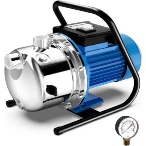 imageFOTING 16HP Shallow Well Pump 1600GPH Portable Garden Pump Jet Pumps 147FT Stainless Steel Water Transfer Household Draining Irrigation Pumps for Garden Lawn Farm