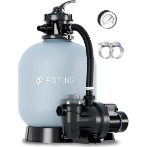 imageFOTING 16quot Sand Filter Pump for Above Ground Pool with Timer 1HP Max 4500GPH for Pools Up to 18000GAL 1HP 6Way Valve Enhanced Circulation for CrystalClear Pool5000GPH18in