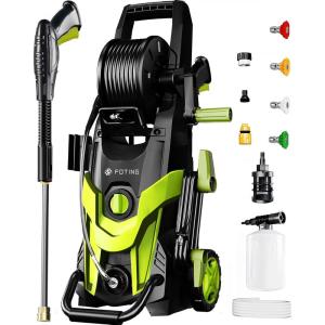 imageFOTING 2025Upgraded Electric Pressure Washer 4500 PSI 32 GPM Power Washer with 4 Quick Connect Nozzles Inlet Hose ampamp FilterampampFoam Cannon for CarsFencesDrivewaysHome CleaningBlueGreen