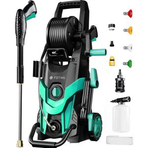 imageFOTING 2025Upgraded Electric Pressure Washer 4500 PSI 32 GPM Power Washer with 4 Quick Connect Nozzles Inlet Hose ampamp FilterampampFoam Cannon for CarsFencesDrivewaysHome CleaningBlueBlue
