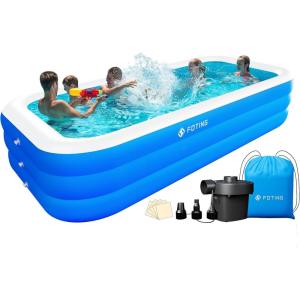 imageFOTING Inflatable Pool for Adults with PumpCarrying Bag ampampInflatable Seat 120quot x 72quot x 22quot FullSized Blow Up Durable Thickened Above Ground Family Pool Large Swimming Pools for Backyard Lawn Summer120 X 72 X 22
