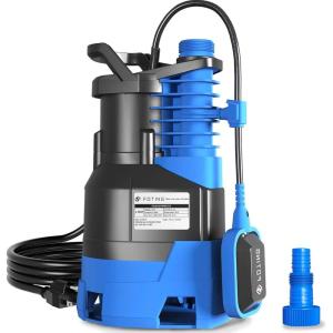imageFOTING Stainless Steel Sump Pump 1HP Automatic ampamp Manual Mode with Float Switch3500GPH Submersible Water Pump Utility Pump for Swimming Pool Garden Pond Basement with 25ft CordAutomatic 15HP