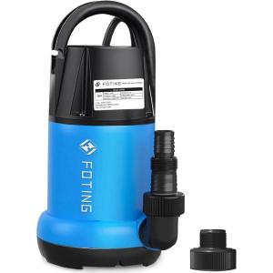 imageFOTING Stainless Steel Sump Pump 1HP Automatic ampamp Manual Mode with Float Switch3500GPH Submersible Water Pump Utility Pump for Swimming Pool Garden Pond Basement with 25ft Cord1HP for Low Suction